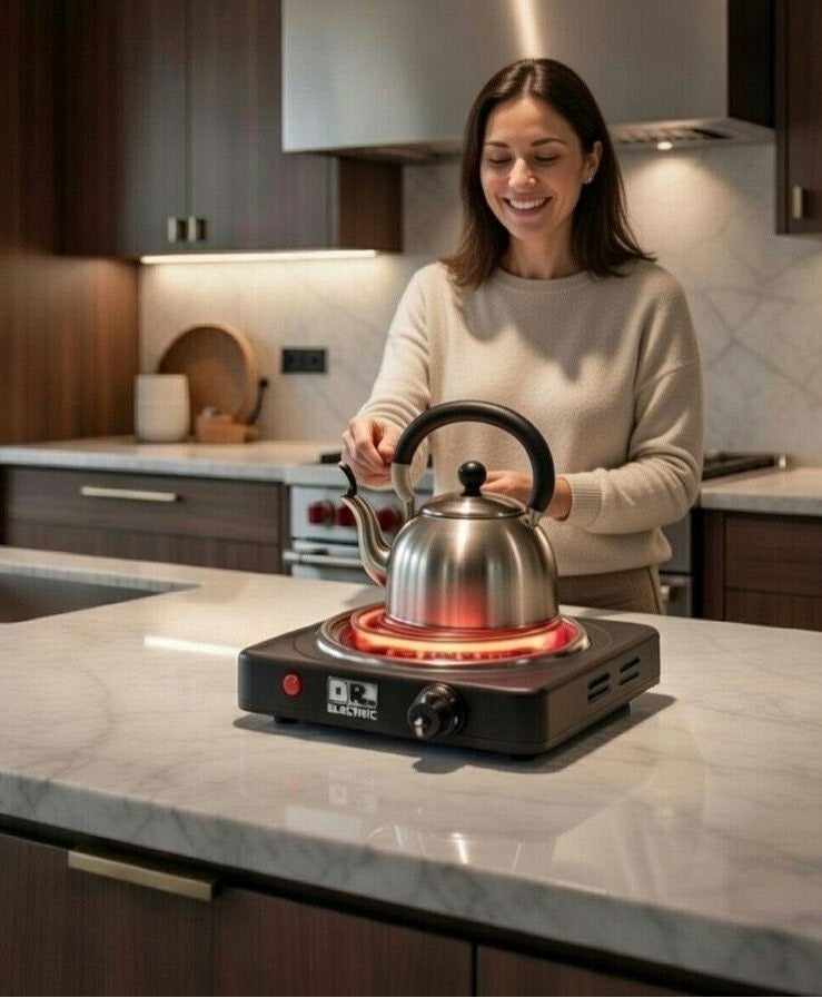 دكتور إلكتريك موقد كهربائي 1000 واط، سطح حلزوني، عين واحدة، أسود، DR.10004 - Image 2